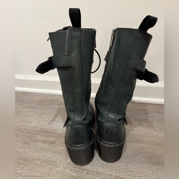 Dr. Marten tall leather combat boots lace up and buckle details ✨ - Picture 2 of 6